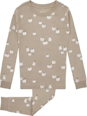 Kids' Pumpkin Print Fitted Organic Cotton Two-Piece Pajamas | Nordstrom