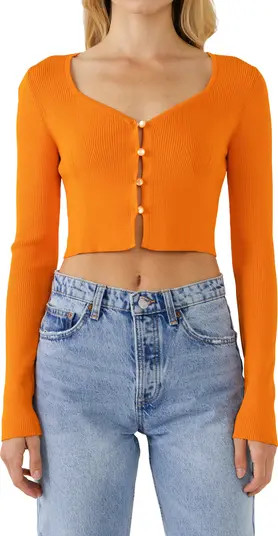 Endless Rose Ribbed Crop Cardigan | Nordstrom | Nordstrom