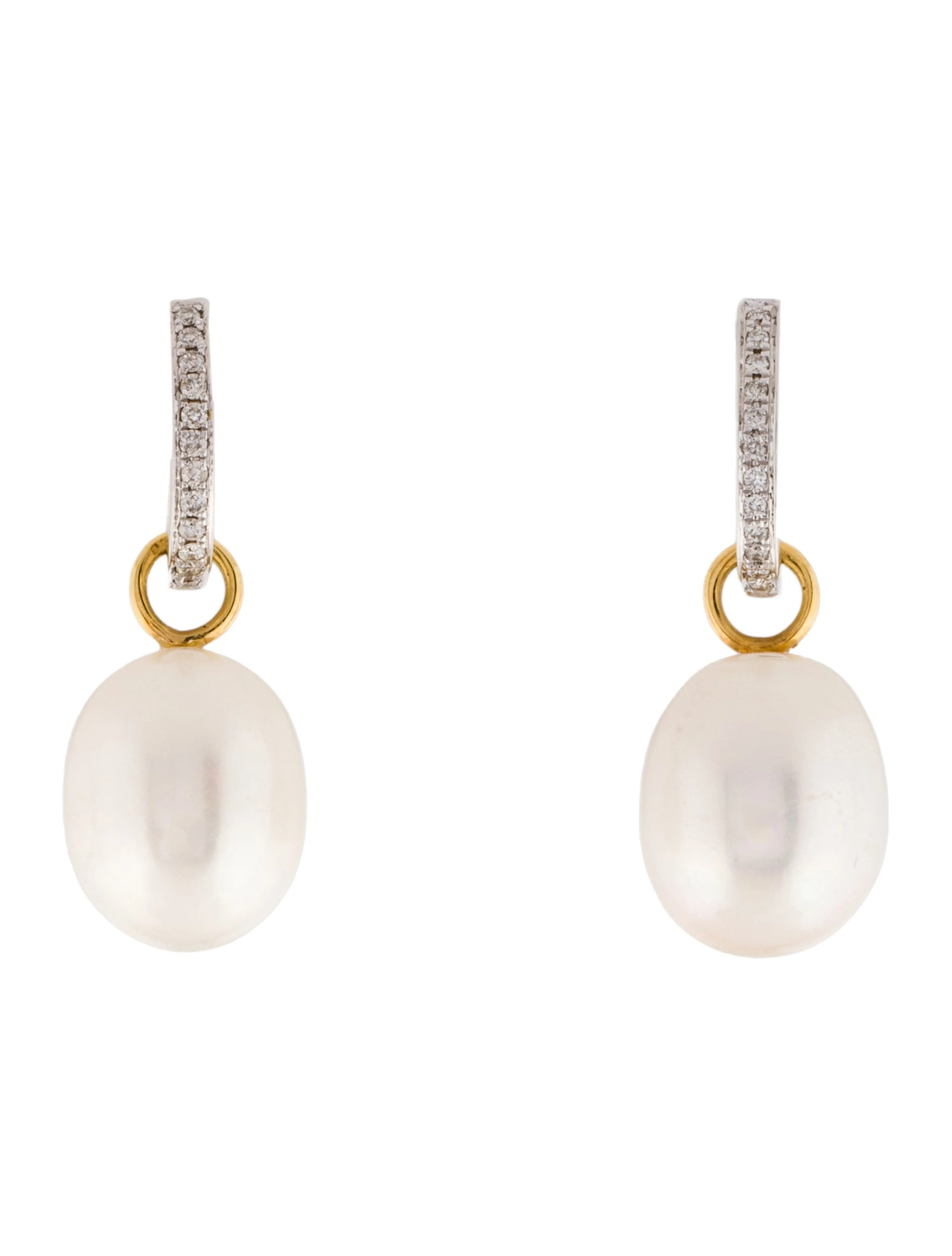 18K Pearl & Diamond Drop Earrings | The RealReal