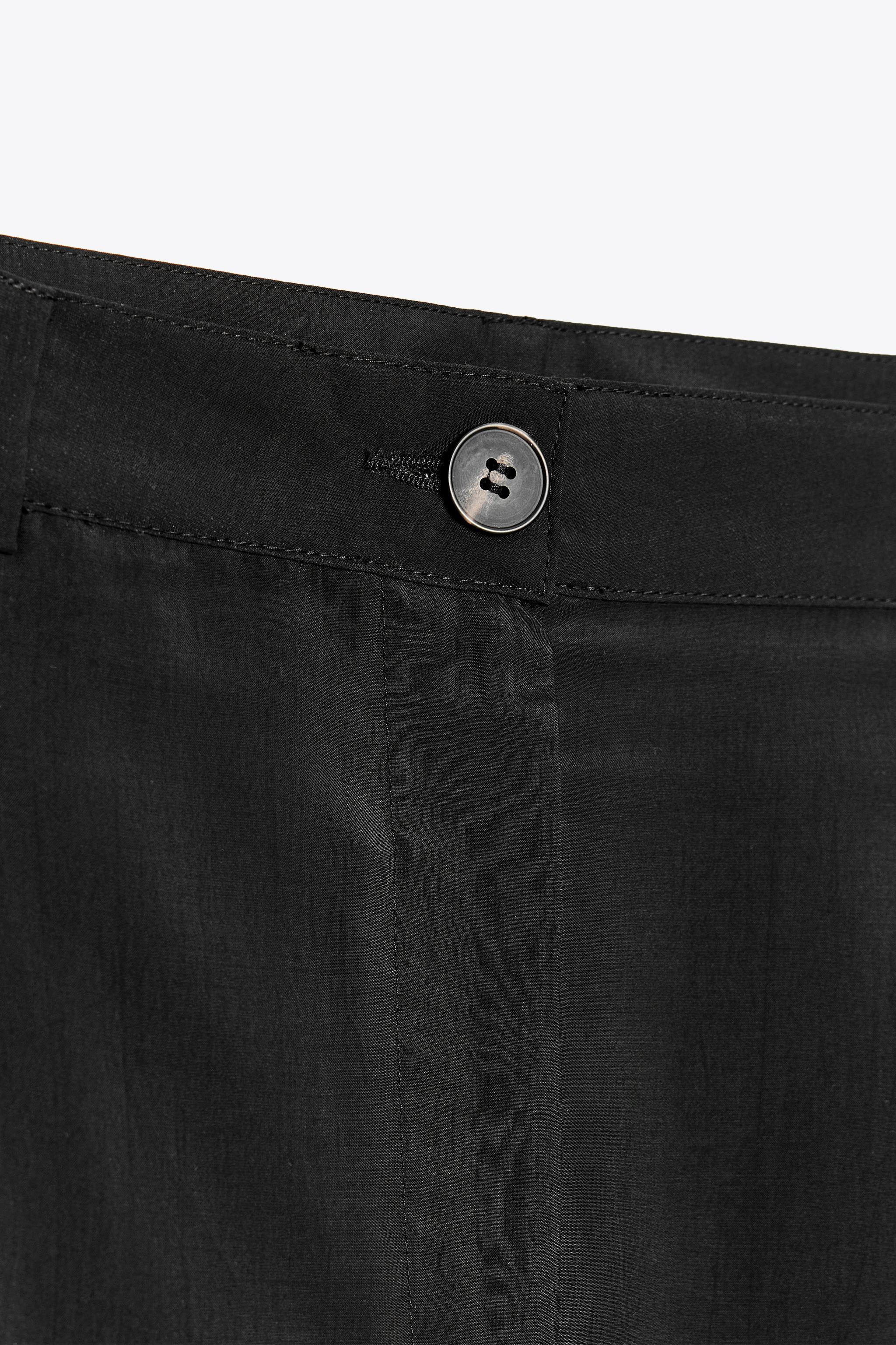 ZW COLLECTION CROPPED PLEATED PANTS | Zara US