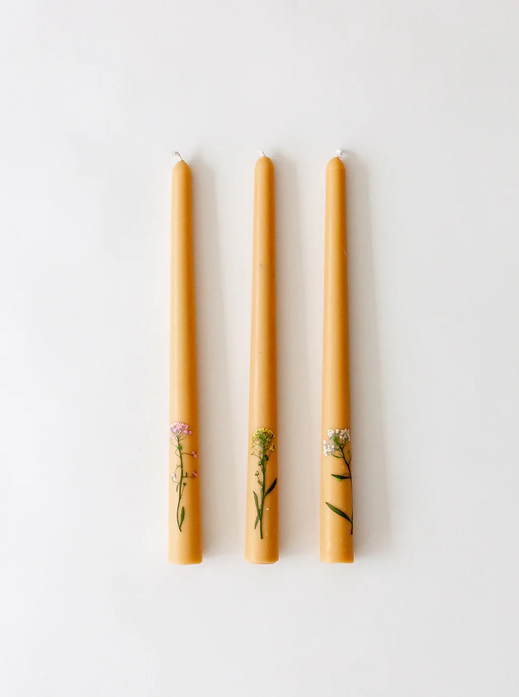 Inlaid Floral Taper Candles | Set of 3 | House of Jade Home