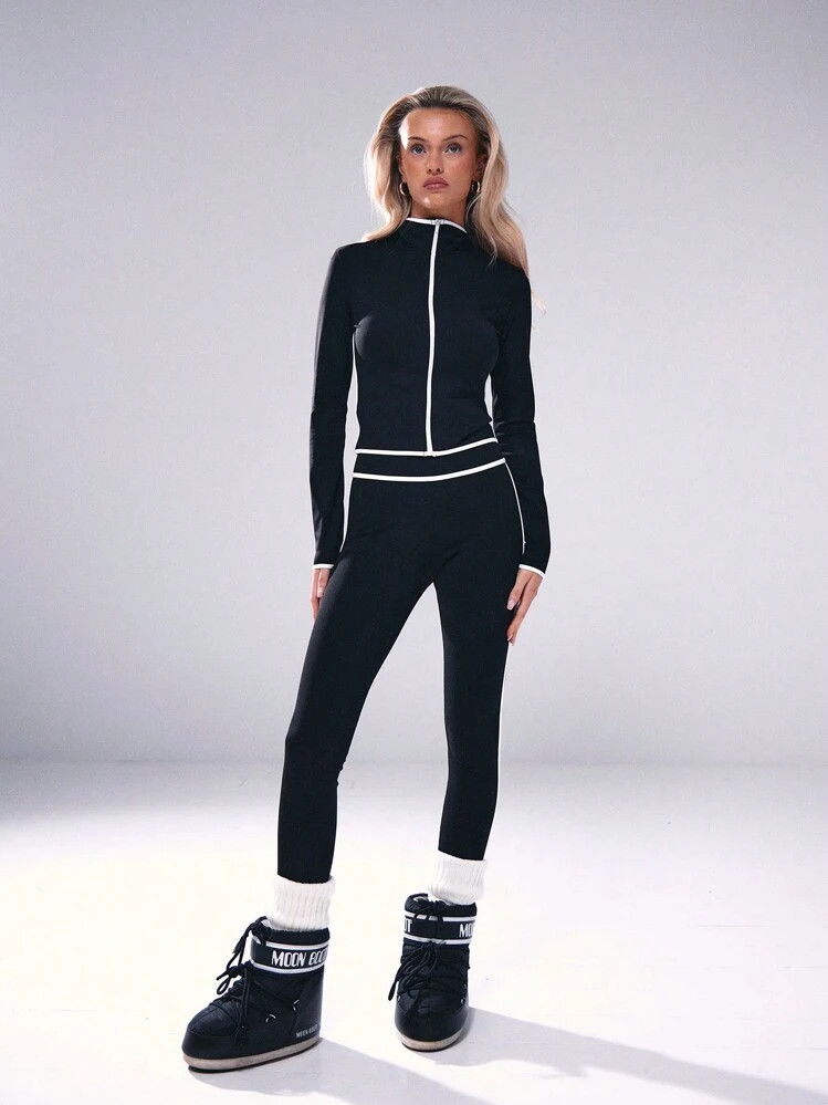 Musera Sport Contrast Piping High Waist Leggings | SHEIN