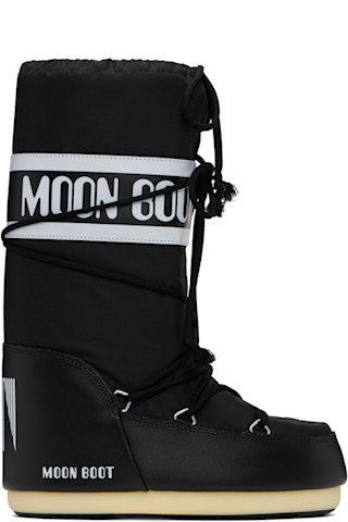 Black Icon Nylon Boots | SSENSE