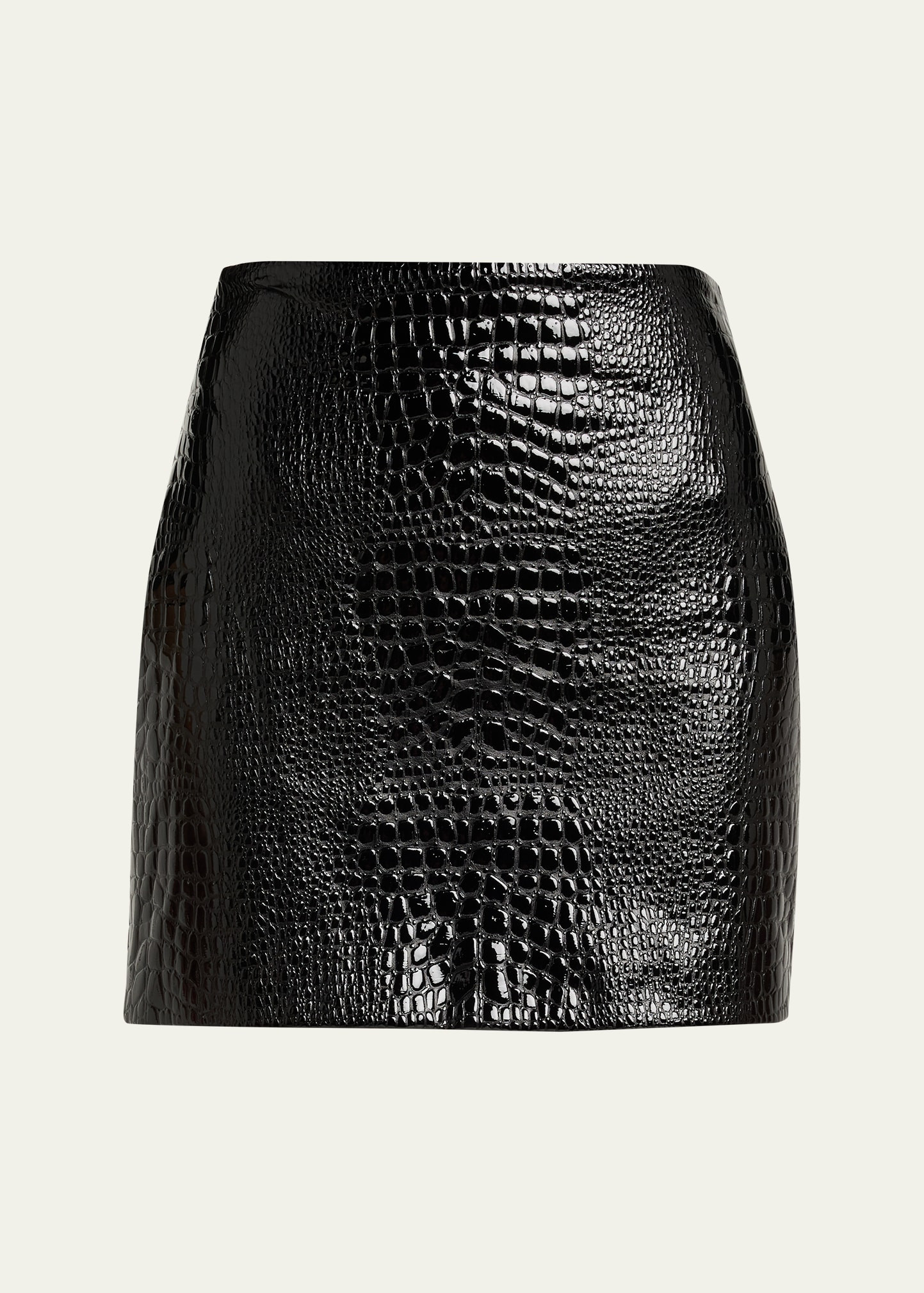 L'Agence Gerard Croc-Embossed Faux Leather Mini Skirt | Bergdorf Goodman