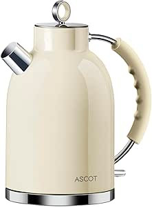 Electric Kettle ASCOT, Tea Kettle Hot Water Kettle Stainless Steel Kettle 1.6L 1500W Retro Tea He... | Amazon (US)