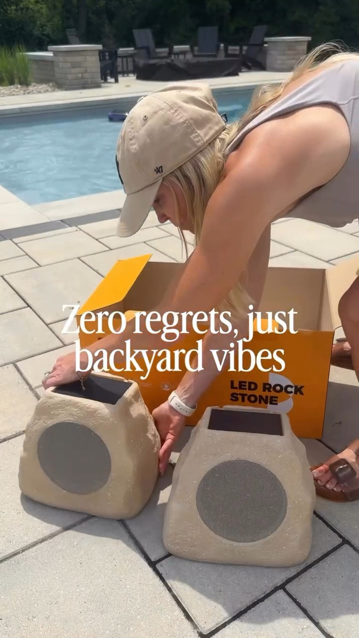 Zero regrets, just backyard vibes 😎

These solar rock speakers blend right into our landscaping and charge during the day, then light up at night for the cutest backyard vibe.

They’re such an easy upgrade for pool days, patio nights, and summer hosting.

#LTKSeasonal #LTKHome #LTKSwim