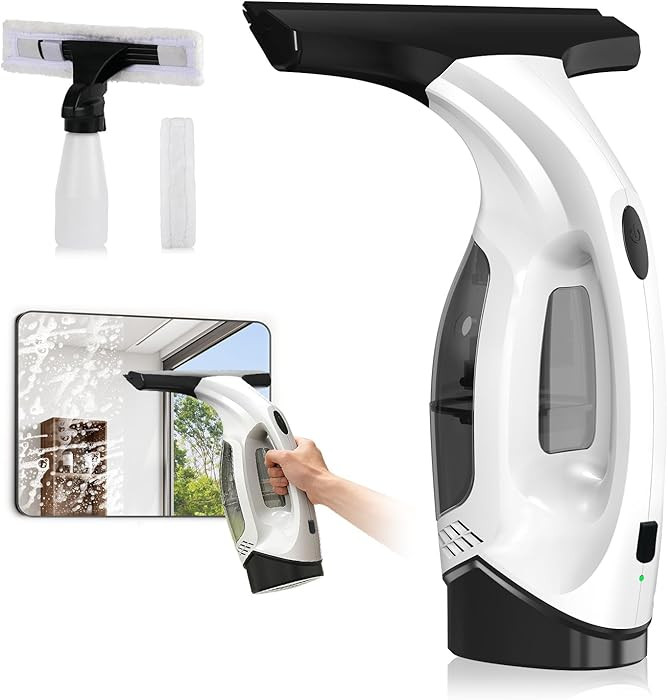 Window Vacuum Squeegee Cordless, 2000Pa Electric Window Cleaner Tool with 2200mAh & 150ml Water C... | Amazon (US)