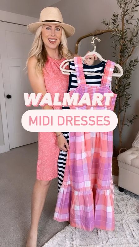 Walmart midi dresses! Summer dress, time and tru, pink dress, striped dress, plaid dress 

#LTKshoecrush #LTKunder50 #LTKstyletip