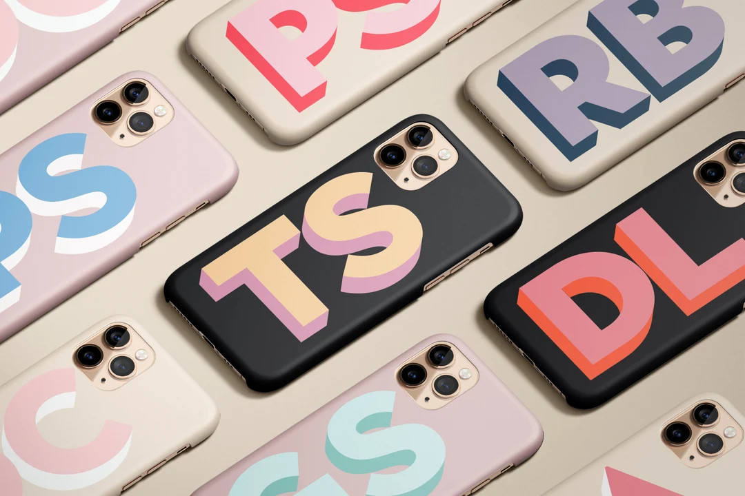 Monogram iPhone Case Personalized Large Initial iPhone 14 Case Custom iPhone 13 Pro Case iPhone 1... | Etsy (US)