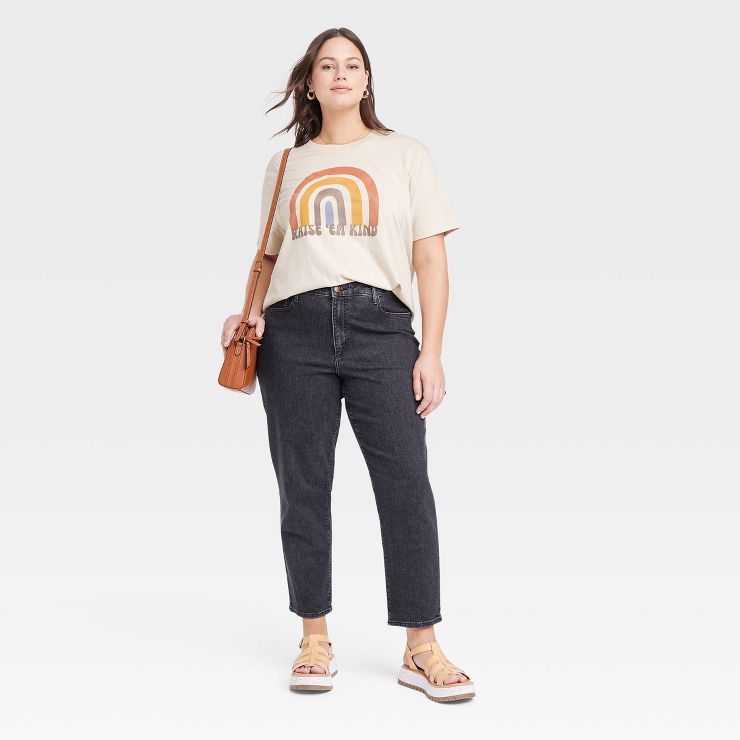 Women's Mother's Day Raise 'Em Right Short Sleeve Graphic T-Shirt - Beige | Target