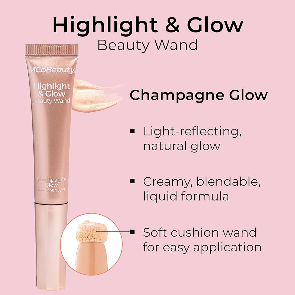 MCoBeauty Highlight & Glow Beauty Wand, Champagne Glow, Luminous Highlight for Radiance Skin, Veg... | Amazon (US)