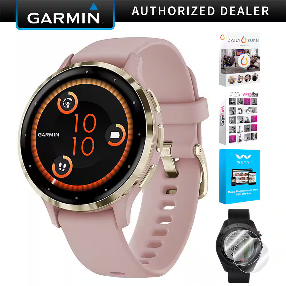 Garmin - Venu 3S GPS Smartwatch Gold Steel Bezel w/ Dust Rose Case + Accessories Kit - Stainless Steel and Dust Rose - (2023) | Best Buy U.S.