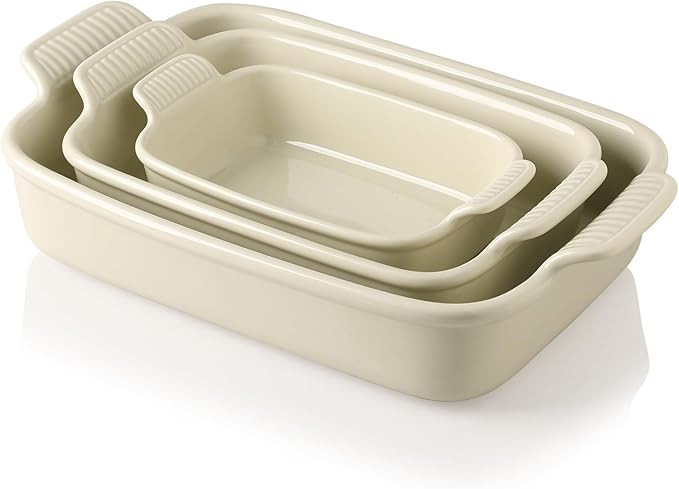Sweejar Baking Pans Set, Ceramic 9x13 Baking Dish with Handle, Rectangular Casserole Dishes for O... | Amazon (US)