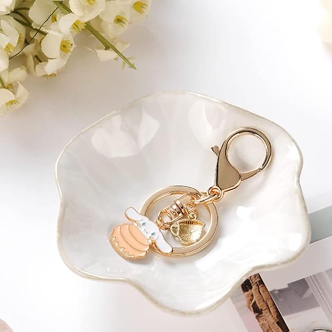 Lotus Leaf Shape Ring Holder Dish, Small Key Bowl, Ceramic Trinket Tray Jewelry Dish Organizing N... | Amazon (US)
