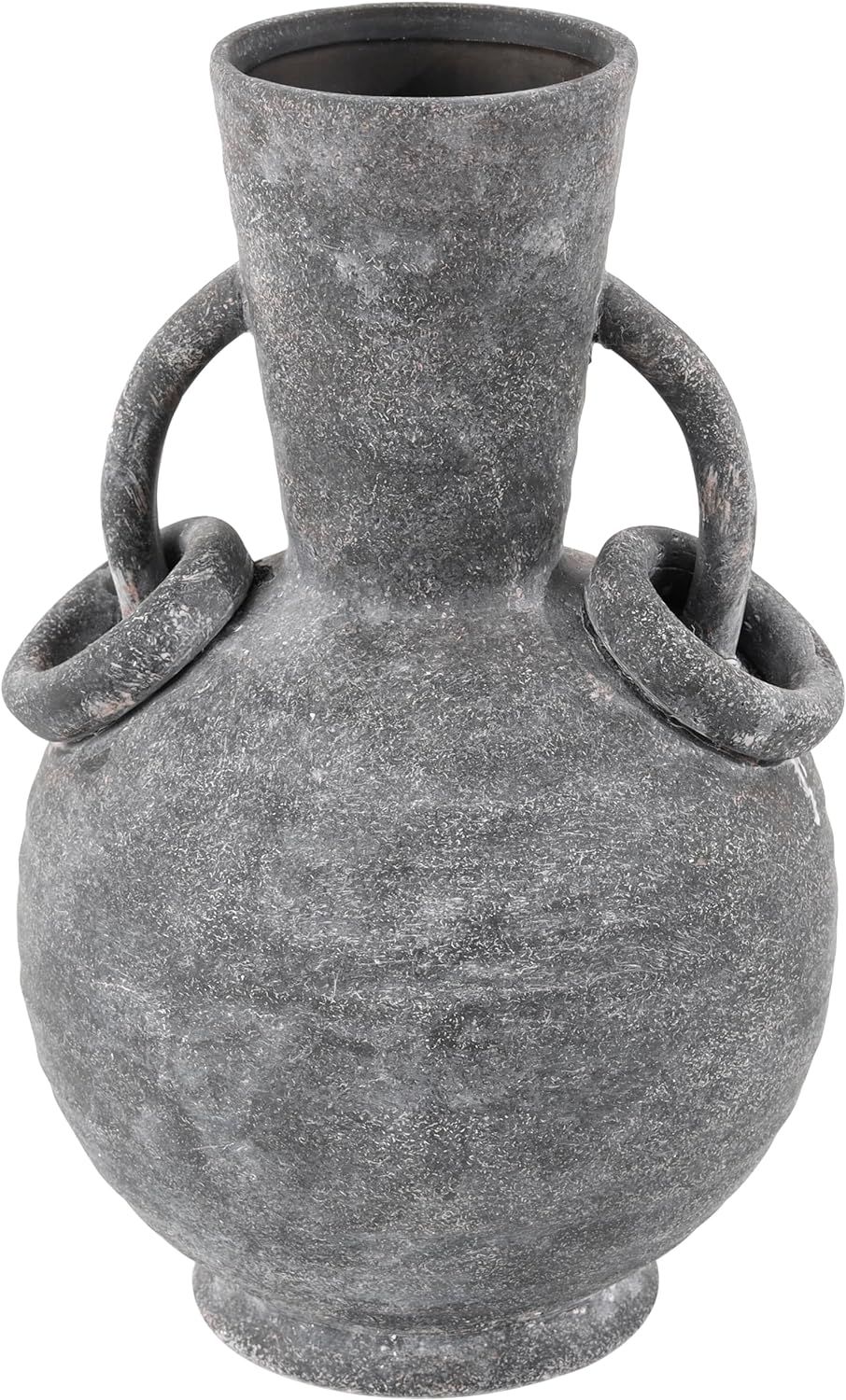 Deco 79 Ceramic Decorative Vase Textured Whitewashed Centerpiece Vase with Ring Handles, Flower V... | Amazon (US)