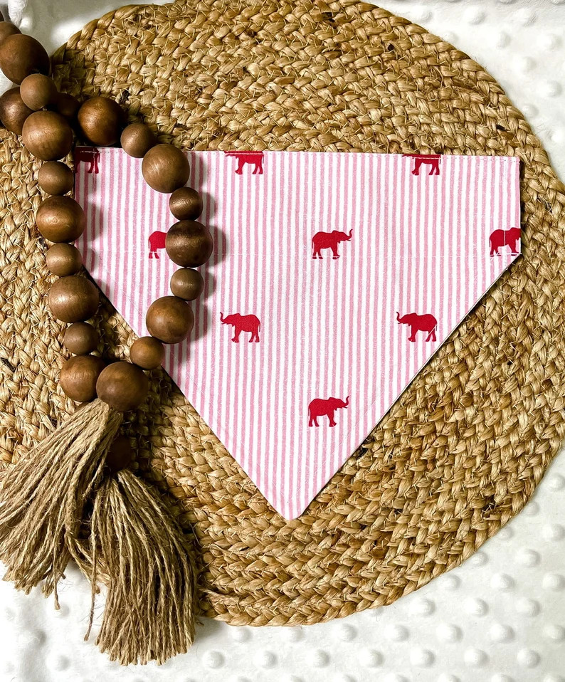 Alabama Elephant Dog Bandana: Over the Collar - Etsy | Etsy (US)
