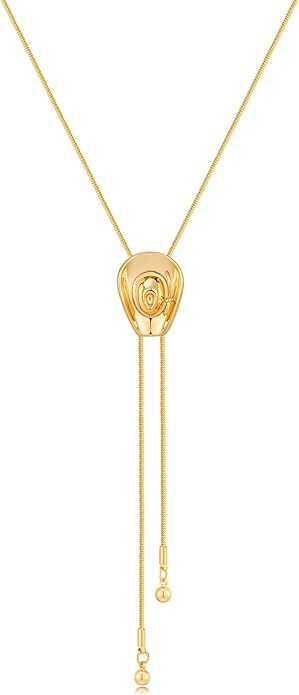 Western Cowgirl Hat Necklace for Women - Cowboy Bolo Tie Accessories Lariat Long Chain Y Necklace... | Amazon (US)