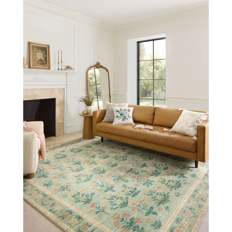 Rifle Paper Co. X Loloi Eden EDE-01 Mughal Rose Moss 2''-6" X 9''-6" Rug | Wayfair North America