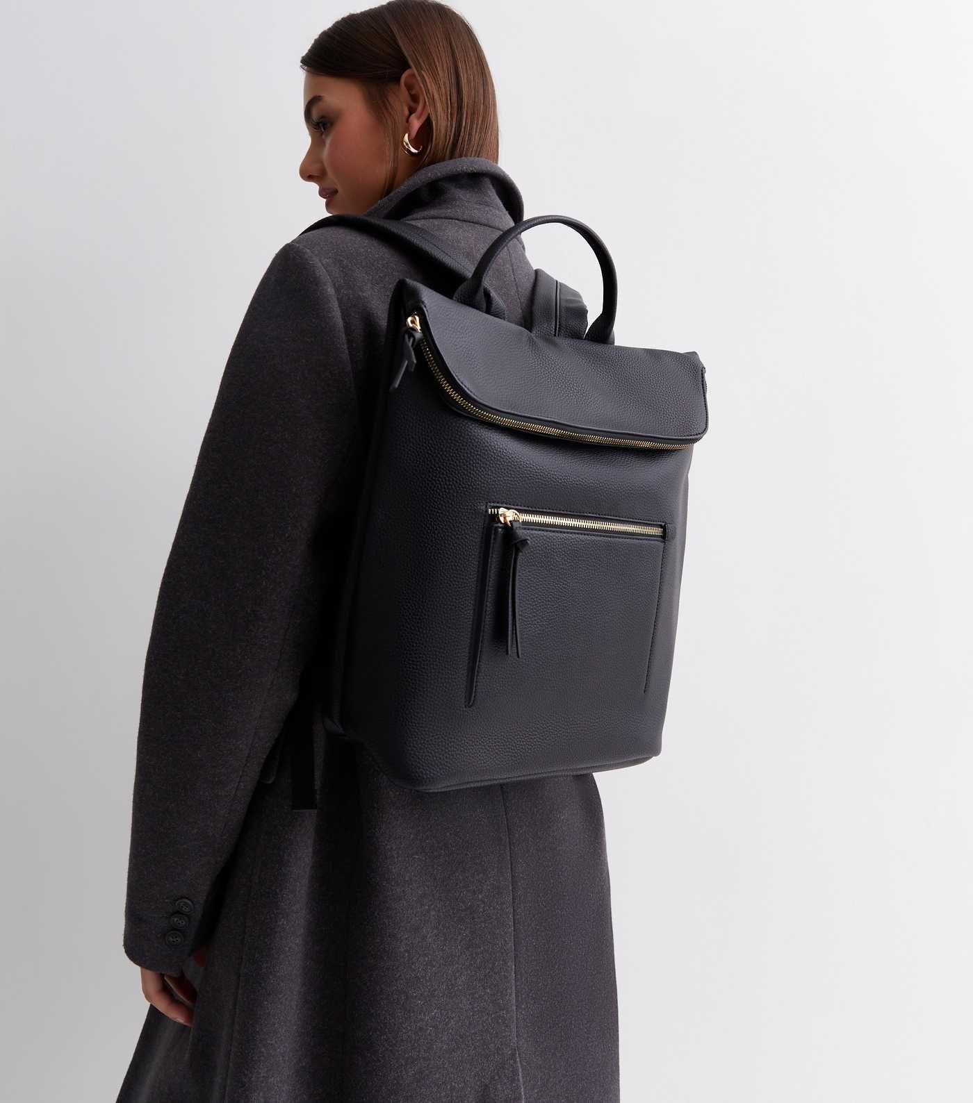 Black Leather-Look Backpack | New Look | New Look (UK)