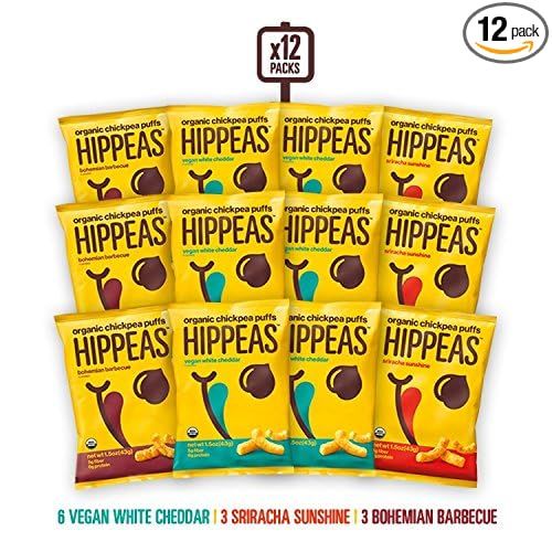 HIPPEAS Organic Chickpea Puffs + Variety Pack | 1.5 ounce, 12 count | Vegan, Gluten-Free, Crunchy... | Amazon (US)