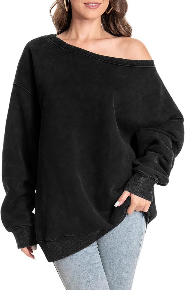 Hatant Womens Off the Shoulder Oversized Sweatshirts One Shoulder Sweatshirts for Women Fashion H... | Amazon (US)