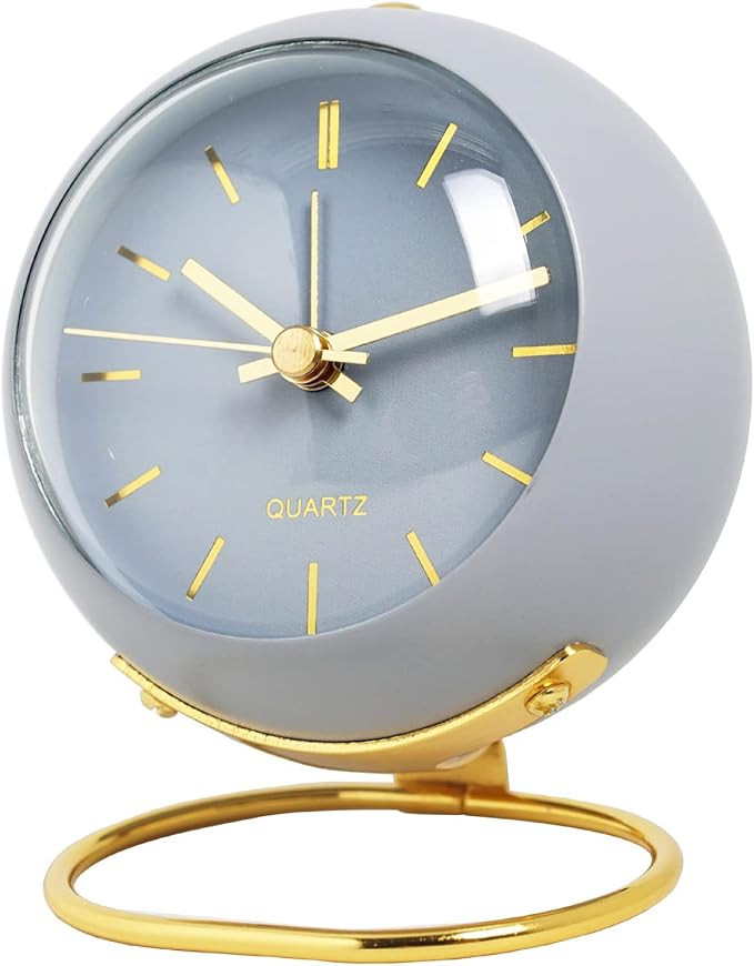SHISEDECO Small Table Clocks, Classic Non-Ticking Tabletop Alarm Clock with Night Light, Battery ... | Amazon (US)