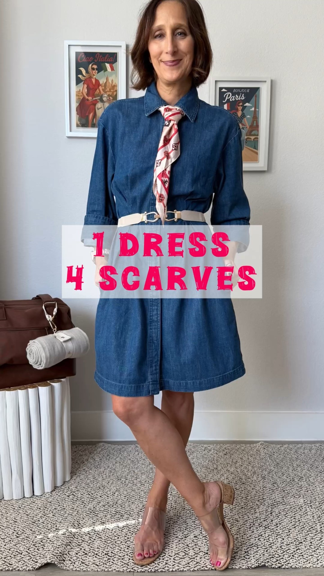 1 dress changed up with 4 scarf ideas {+4 belts}

#LTKPetite #LTKStyleTip