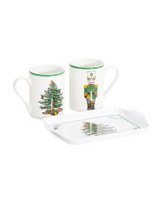3pc Porcelain Nutcracker Mug And Tray Set | TJ Maxx