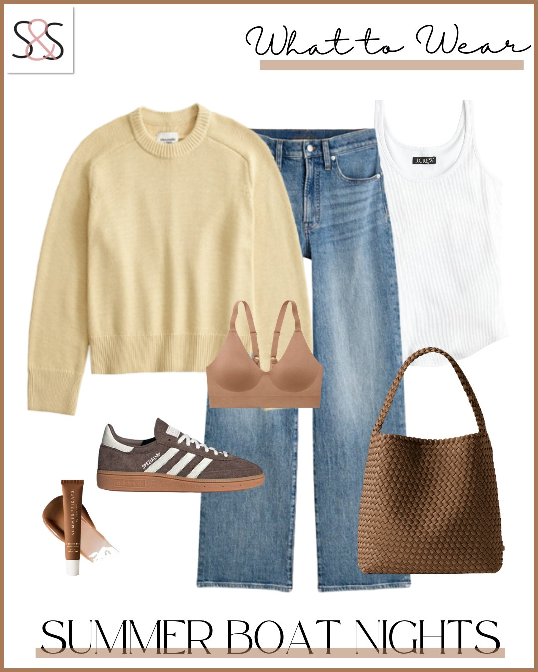 For when the wind picks up but the sunset’s too good to leave. A little sporty, a little classic, always comfortable.

Sunsets and Stilettos boat outfit summer layers coastal casual Adidas outfit jeans and sneakers capsule wardrobe sweater weather summer fashion

#LTKWorkwear #LTKOver40 #LTKFindsUnder100