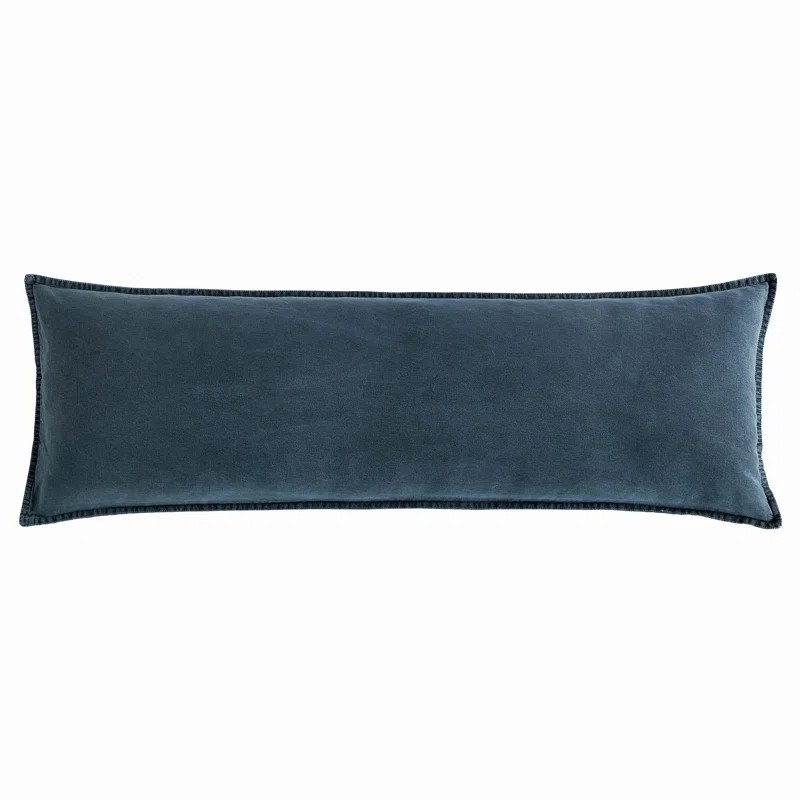 Stonewashed Cotton Canvas Solid Color Classic Chic Modern Rustic 14x42 Long Lumbar Pillow | Wayfair North America