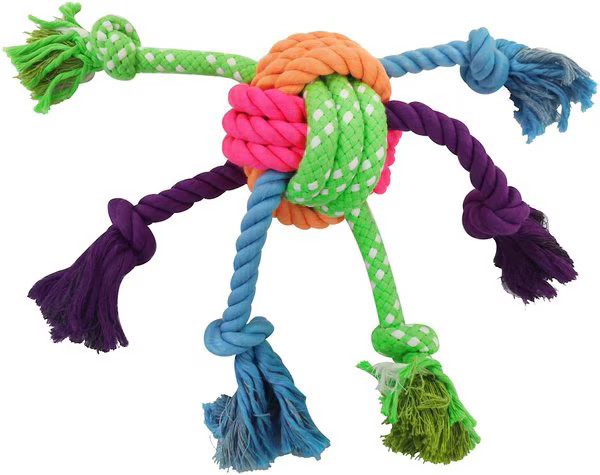Frisco Fetch Colorful Ball Knot Rope Dog Toy | Chewy.com