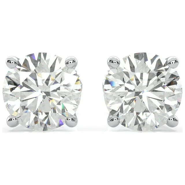 Moissanite Stud Earrings, 0.3ct-4.00ct DF Color Brilliant Round Cut Lab Created Diamond Earrings ... | Walmart (US)