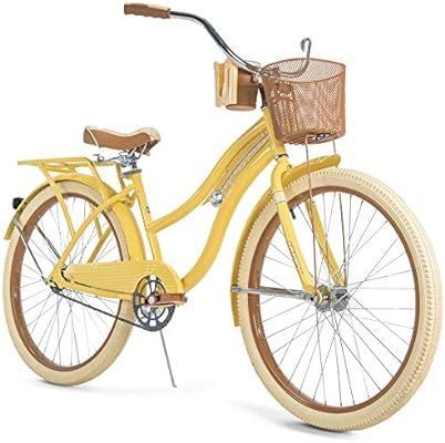 Huffy Nel Lusso Women's Classic Cruiser Bike Frame Yellow, 26" | Amazon (US)
