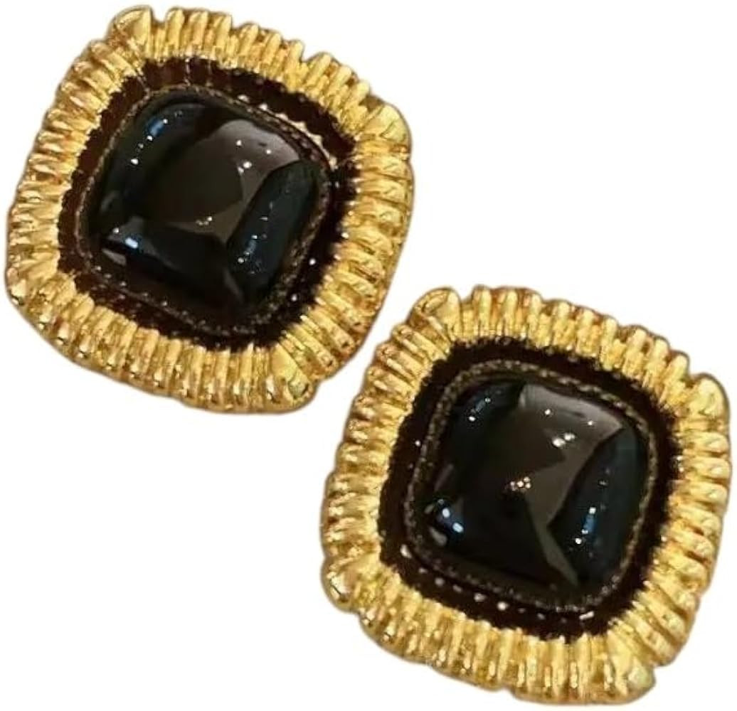 New 2026 French Black Square Earrings For Women, Advanced Design Sense Of Light, Luxury Jewelry F... | Amazon (US)