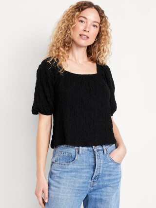 Puff-Sleeve Lace Top | Old Navy (US)