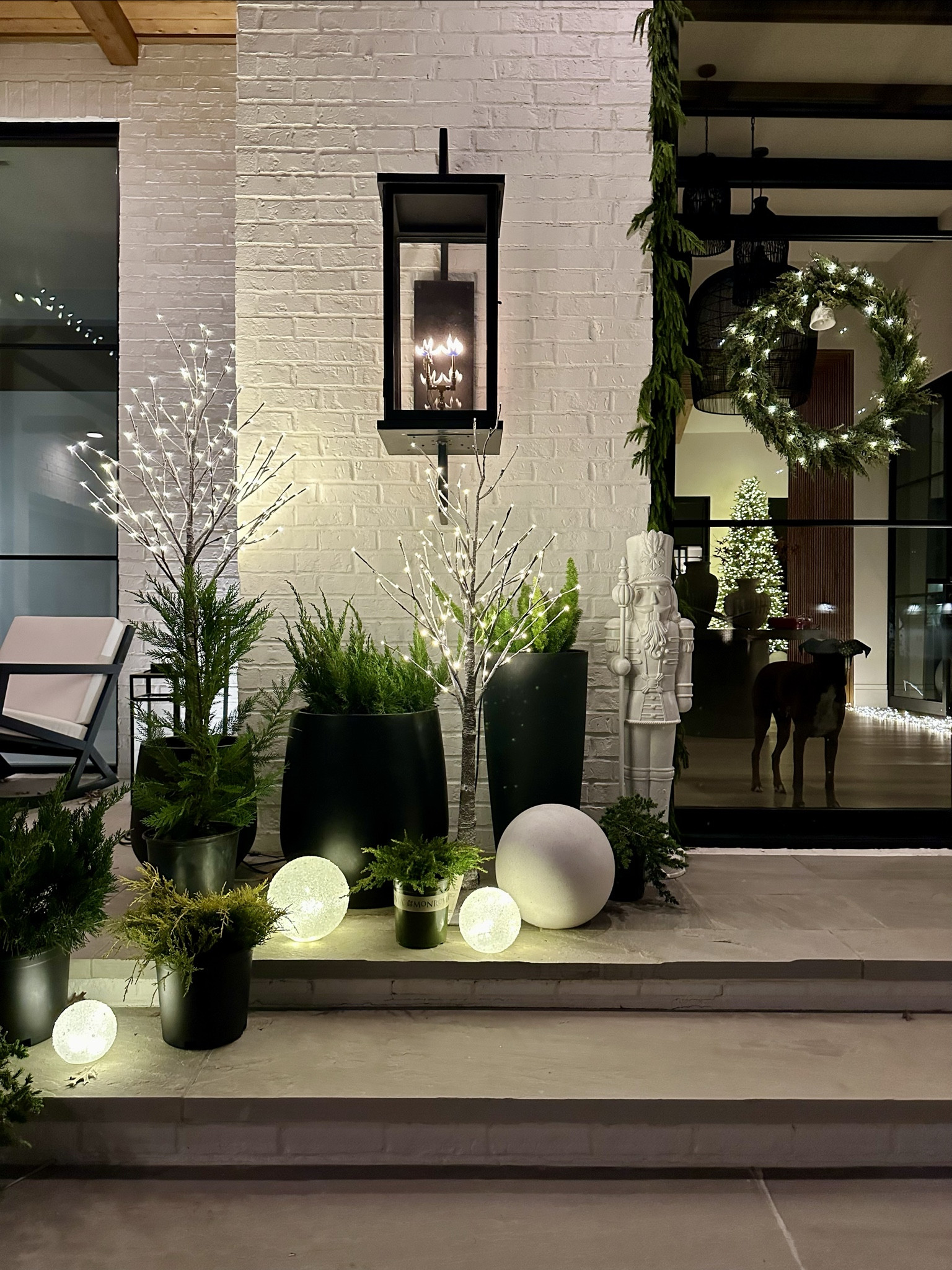 Evergreen winter holiday porch  

#LTKHoliday #LTKhome #LTKSeasonal