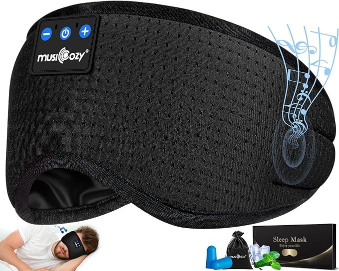 MUSICOZY Sleep Headphones Breathable Bluetooth 5.2 Headband 3D Sleeping Headphones, Wireless Eye ... | Amazon (US)