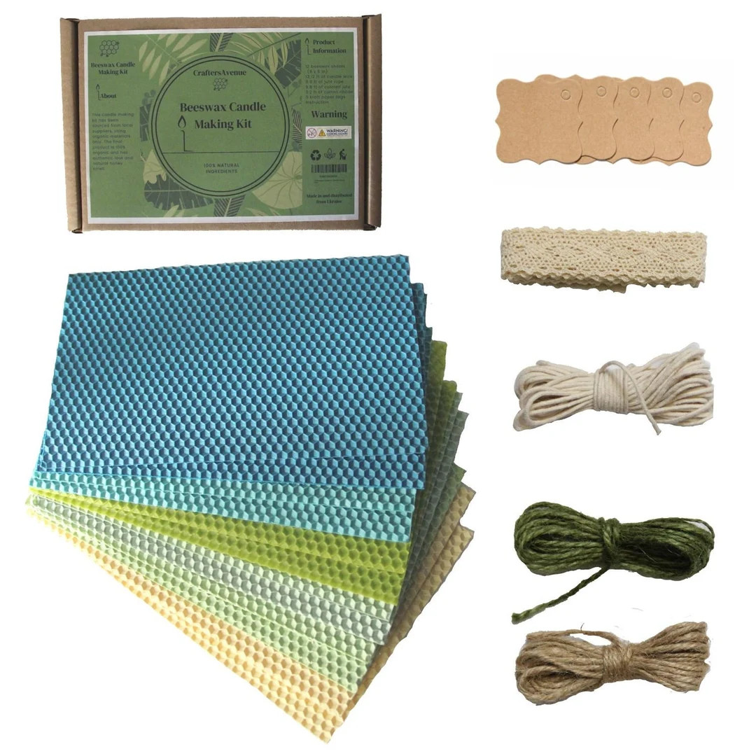 Beeswax Candle Making Kit - Beeswax Candle Making Set - 12 Beeswax Sheets for Candle Making - Mak... | Etsy (US)