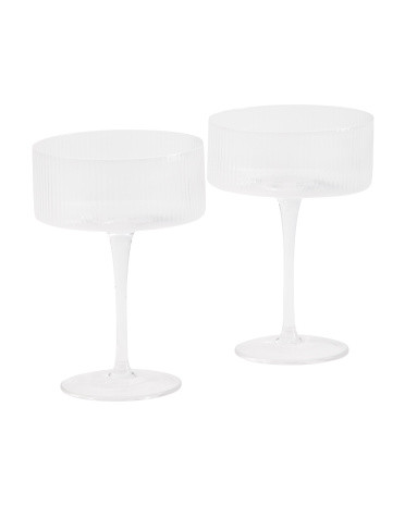 2pk Clear Rib Coupe Glasses | TJ Maxx