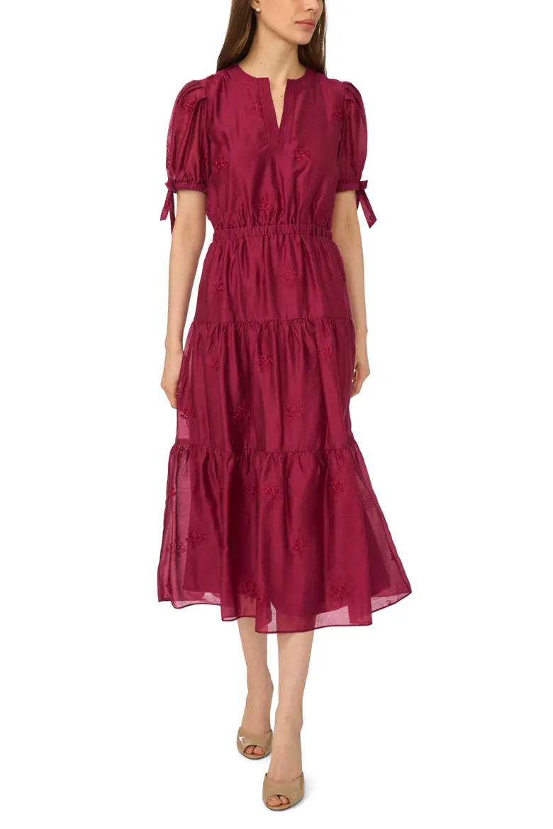 Embroidered Detail Tiered A-Line Dress (Women) | Nordstrom | Nordstrom