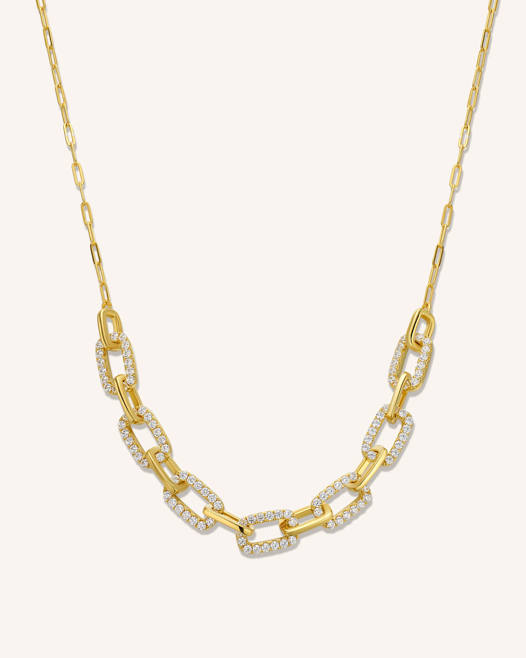Pavé Seven Link Necklace | PEACHMIND