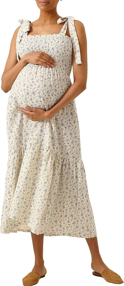 NOTHING FITS BUT Women’s Classic Nursing Momoka Dress, Soft Muslin Maternity Gown, Casual Floral Mat | Amazon (US)