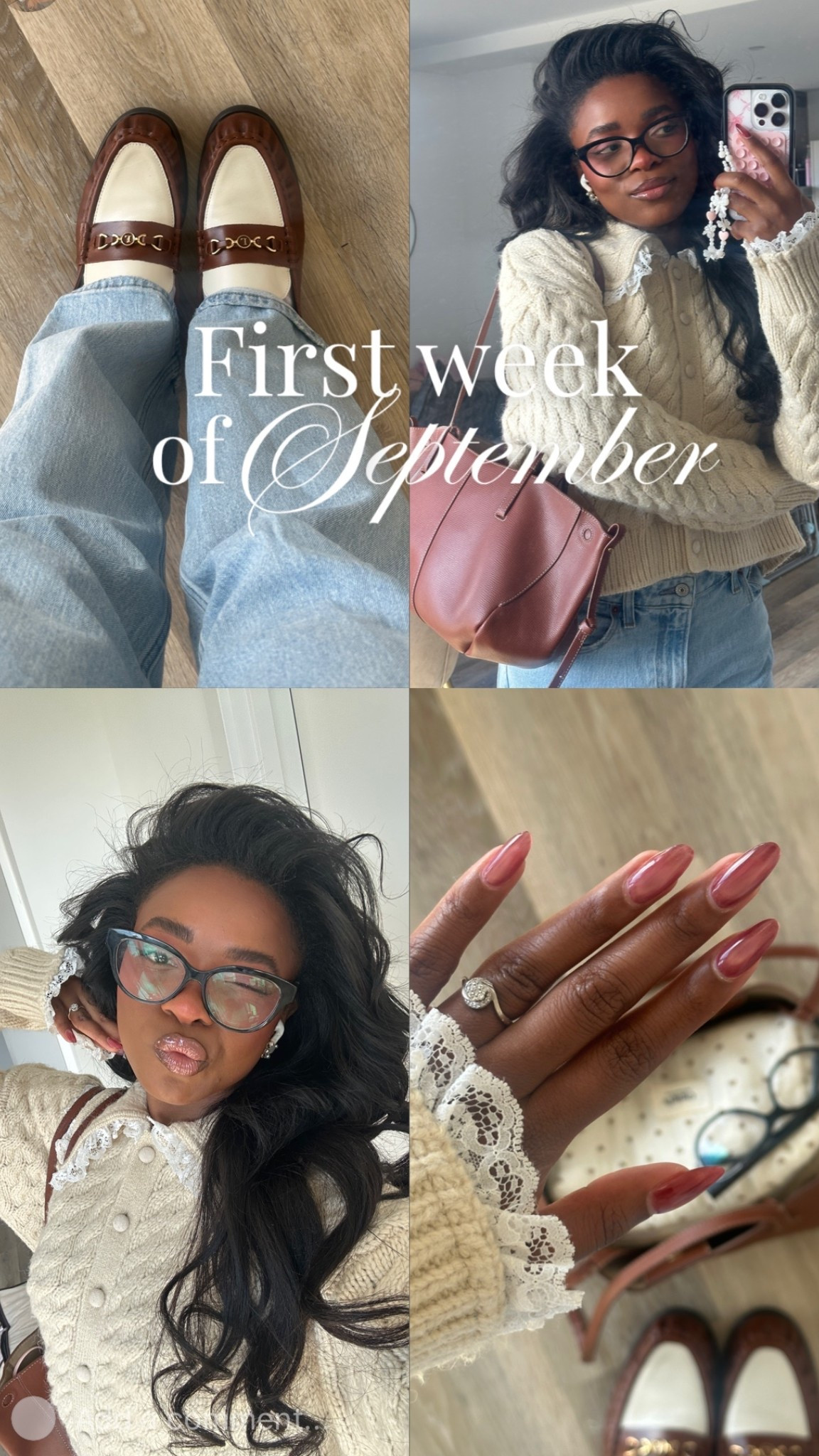 first fall outfit of the season 🍂 feeling very autumnal in for love and lemons knitwear, Abercrombie denim + lounge loafers 🤍👜

#LTKSeasonal #LTKStyleTip