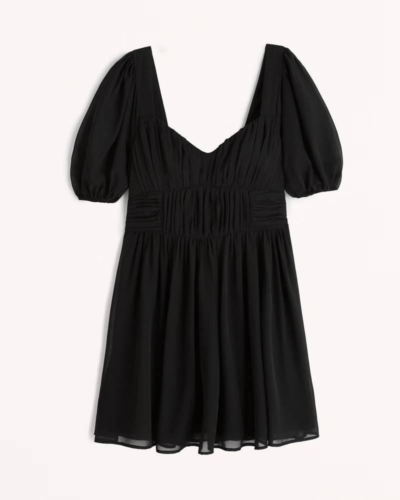 Women's Ruched Puff Sleeve Corset Mini Dress | Women's Dresses & Jumpsuits | Abercrombie.com | Abercrombie & Fitch (US)