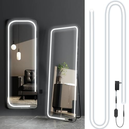 Blikshin Led Vanity Mirror Lights, 13.2FT 6000k Full Body Mirror Light Strip, Stick on Vanity Lights with AC Adapter Touch Control, Makeup Lighting for Full Body Mirror/Makeup Table/Bathroom | Amazon (US)