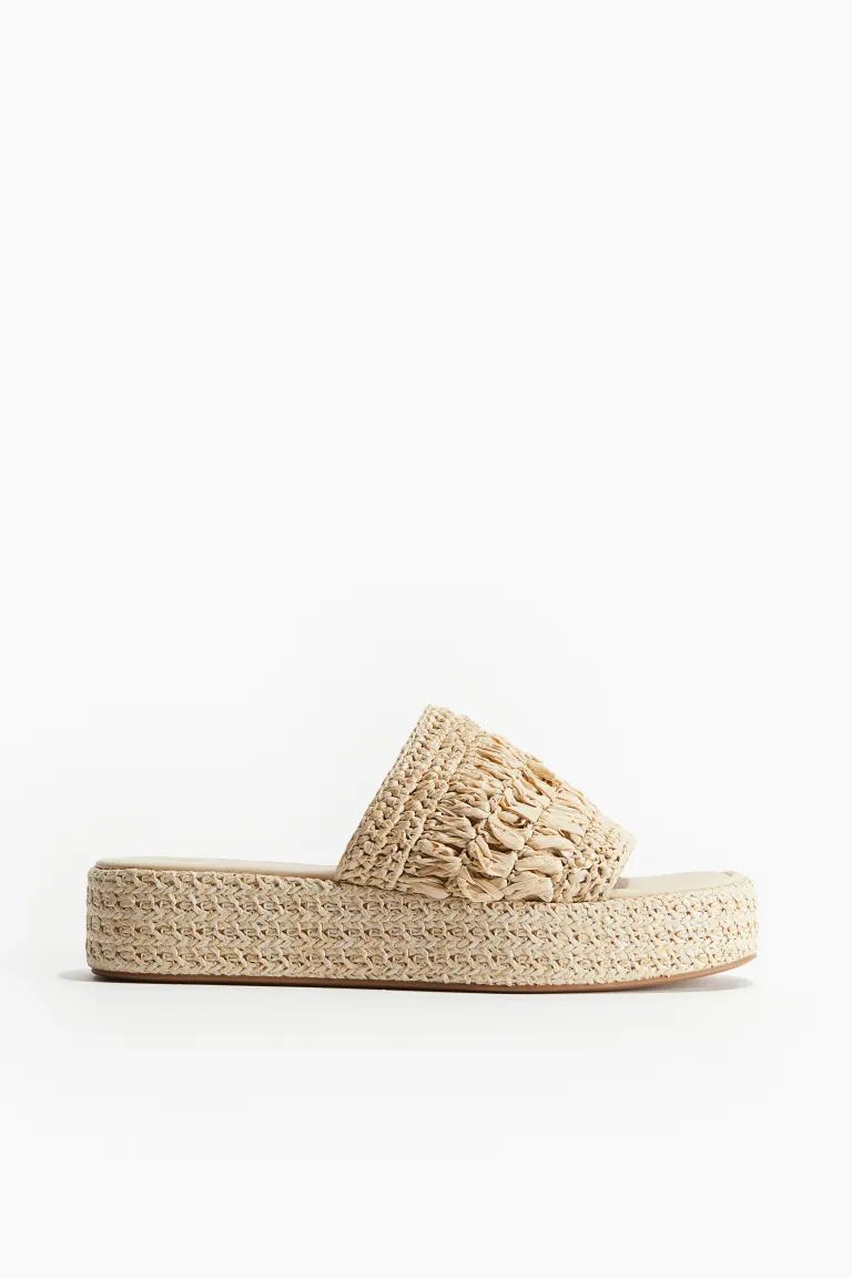 Platform Sandals - No heel - Light beige - Ladies | H&M CA | H&M (US + CA)