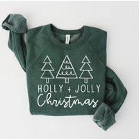 Holly Jolly Christmas Crewneck - Holiday Sweatshirt Winter Mama | Etsy (US)