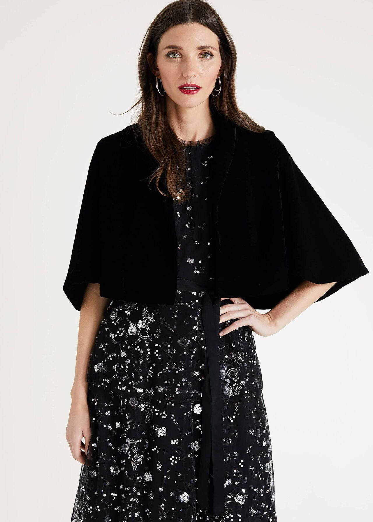 Amalie Velvet Cape Jacket | Phase Eight (UK)