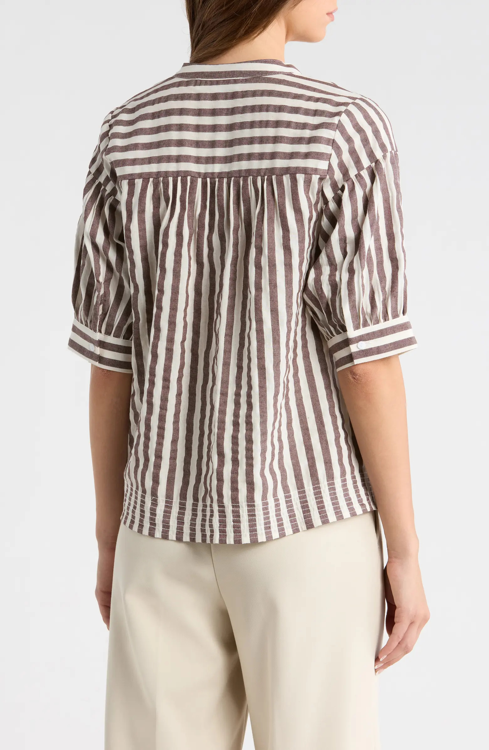 SUGARLIPS Catana Stripe Split Neck Top | Nordstrom | Nordstrom