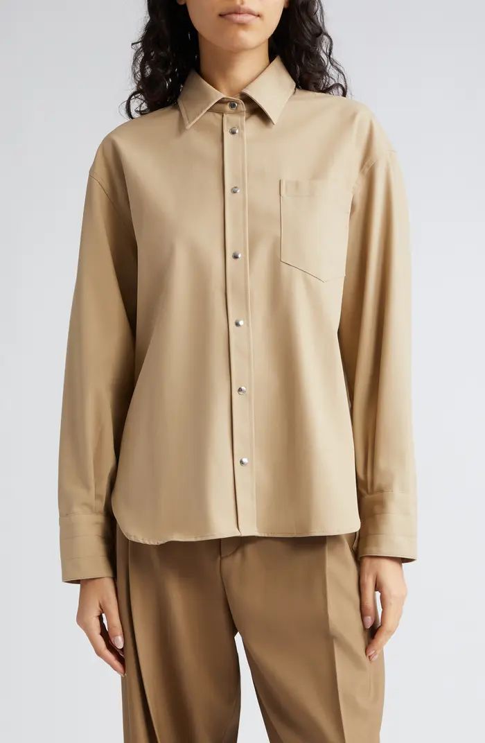 Maria McManus Oversize Organic Cotton Snap-Up Shirt | Nordstrom | Nordstrom